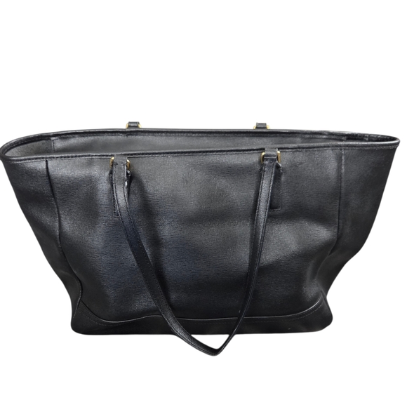 Coach Saffiano Leather City Tote Black Leather Tote Bag - Picture 3 of 10